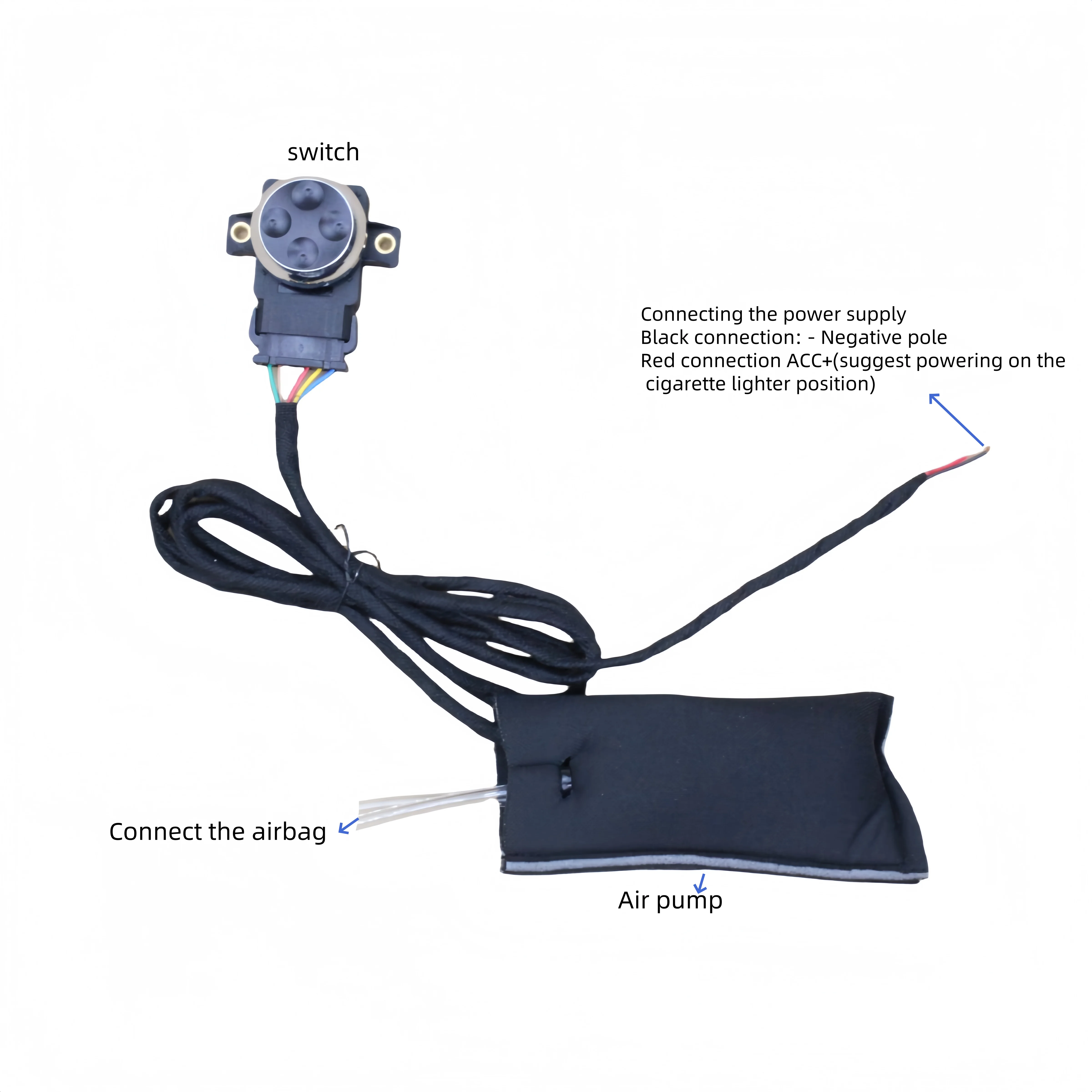 Seats Assembled Interior Comfort Conversion Electric Cushion Backrest Bracket 4 Way Air Pneumatic Powered Lumbar support