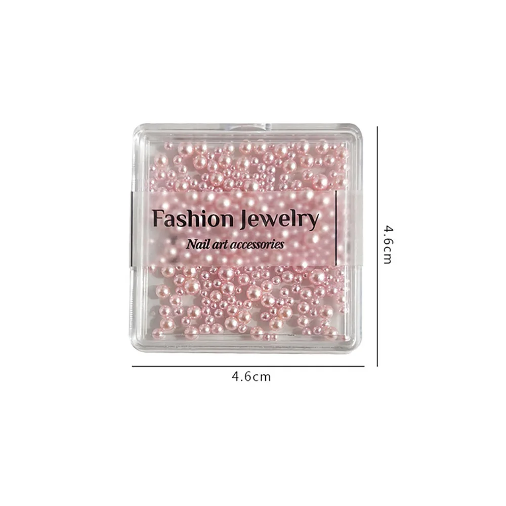 -Mix de perlas- Decoraciones de uñas de perlas de alto brillo mezclado 1,5/2/2,5/3/3,5mm brillo perla de resina accesorios de uñas 3D blancos 404