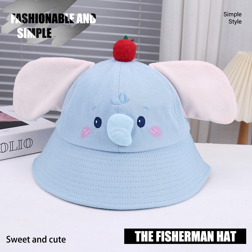 

Adorable Versatile Breathable Elephant Ear Decorated Hat Casual Comfortable Small Fresh Style Sunshade Bucket Cap