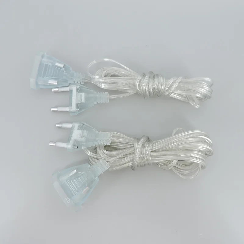 3M/5M EU Plug AC Power Extension Cable Transparent Led Light Wire Extension Cord for Party String Ligh