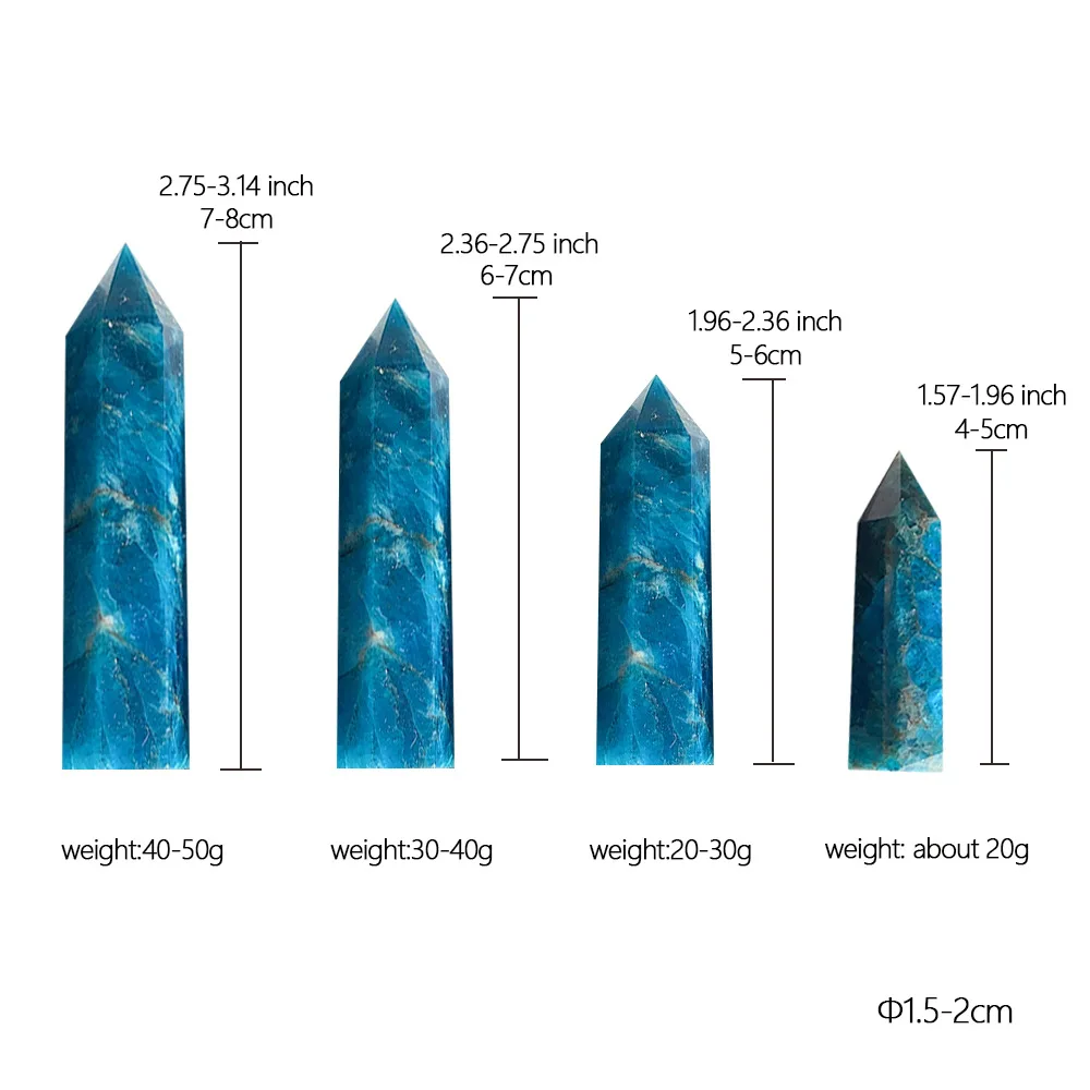 5-8cm naturalny kwarc różdżka niebieski apatyt punkt kryształ wieża kopalnia energii kamień sześciokątny Home Decor