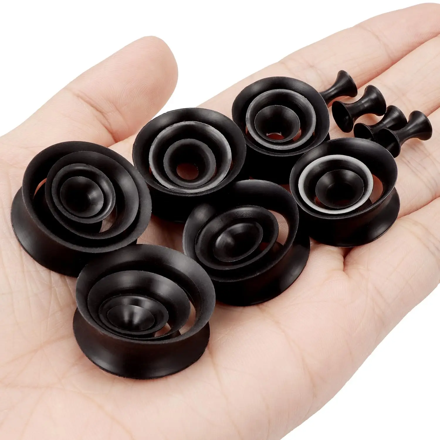 12 Pairs Silicone Ear Gauges Set 8G-20mm Ultra Thin Flexible Gauges Plugs Tunnels Earrings Flesh Expander Stretching Kit Earlets