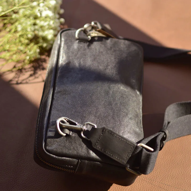 

AETOO Leather men's bag cowhide crossbody bag women's shoulder bag Fashion casual retro Korean version diagonal bag all simple b