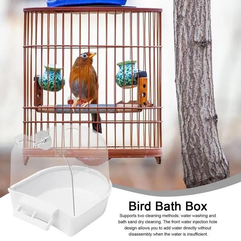 Parrot Bath Box Clear Bath Tub For Parrot Cage Bathing Bathroom Parrot Bird Bathing Tub Parakeet Bird Cage Accessories Caged