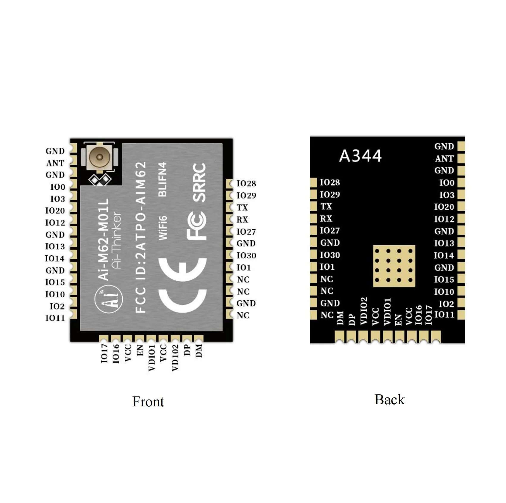 Ai-M62-M01L Low-Power-Wi-Fi6 ble 5,3 Combo-Modul