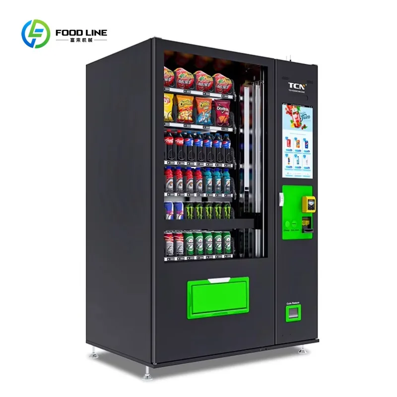 

22 Inches Large Capacity Vending Salad and Egg Vending Machine with Double Elevator System