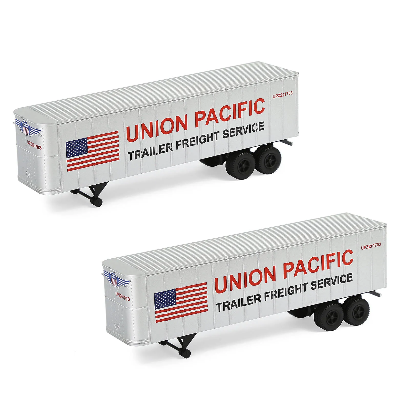 C15066 Evemodel Trailer - N Scale 1:160 Plastic Model Trailer Painted (Pack of 2) for Model Wagon Model Tractor