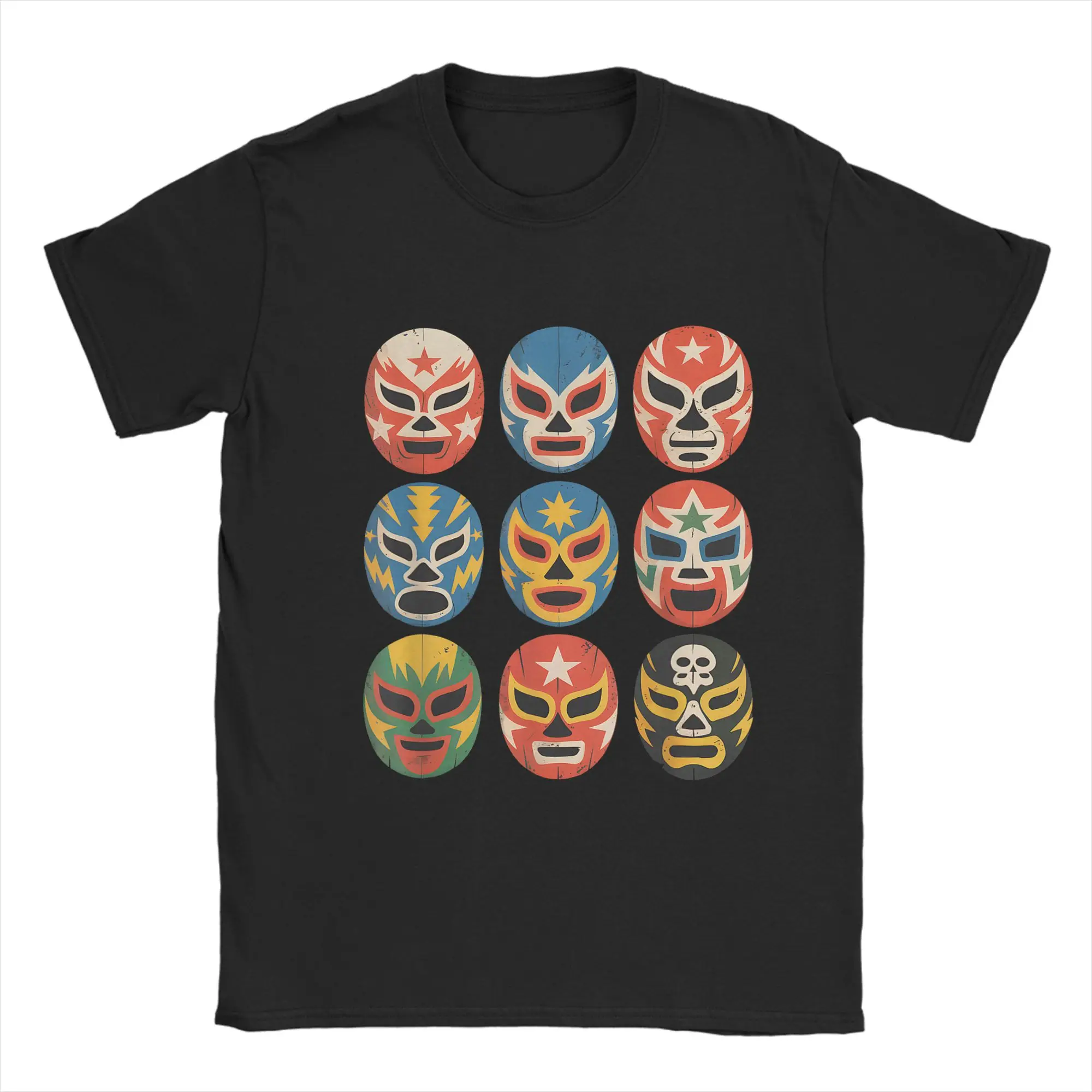 Lucha Libre Wrestling Masks Funny Mexican Wrestler Fan T-Shirt Summer  Streetwear Tee Shirt For Men Short Sleeve Print Clothes