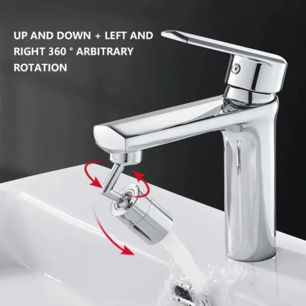 720° Flexible Faucet Aerator Splash Extender 22/24mm Robotic Arm for Bath Kitchen Anti-splash Washbasin Adapter Faucet Bubbler