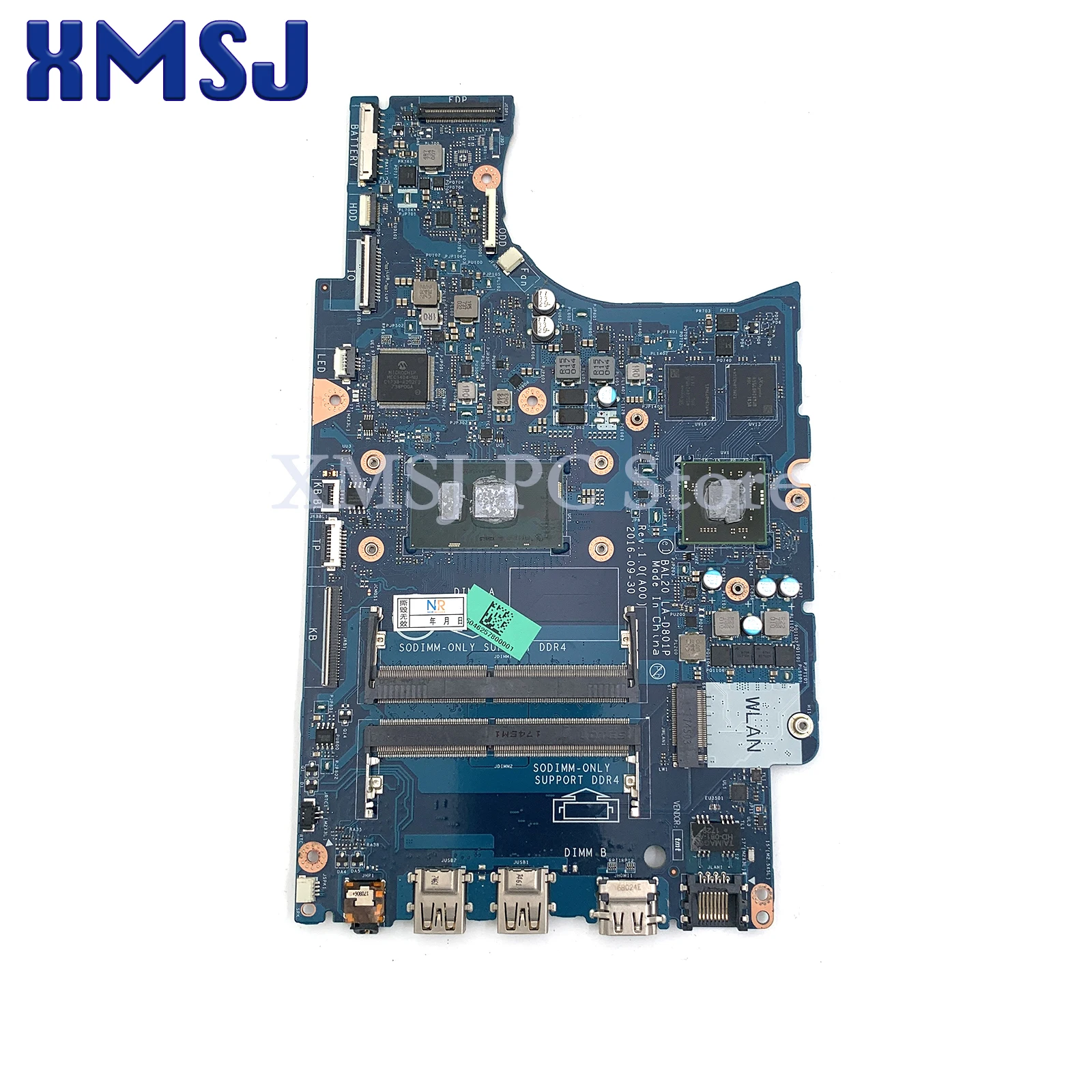 Para dell inspiron 15 5567 5767 placa-mãe do portátil bal20 LA-D801P com cpu i5 i7 ddr4 CN-0CV3V4 0y8n7h 06682y 02pvt