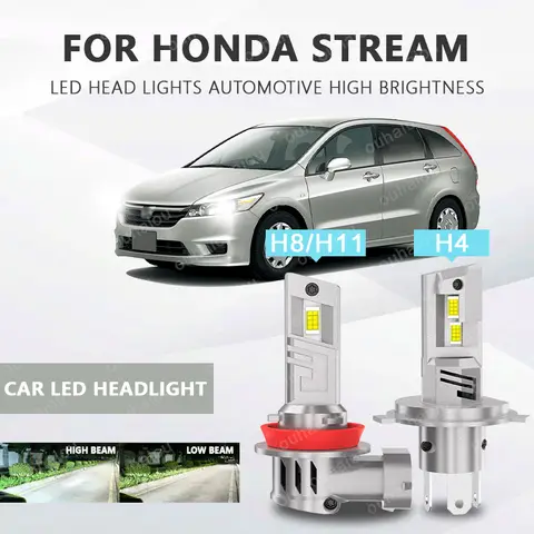 2Pcs H4 H8H11 LED Headlight LED Lights Head Lamp for Car LED Headlight Bulb with heat sink For HONDA Stream