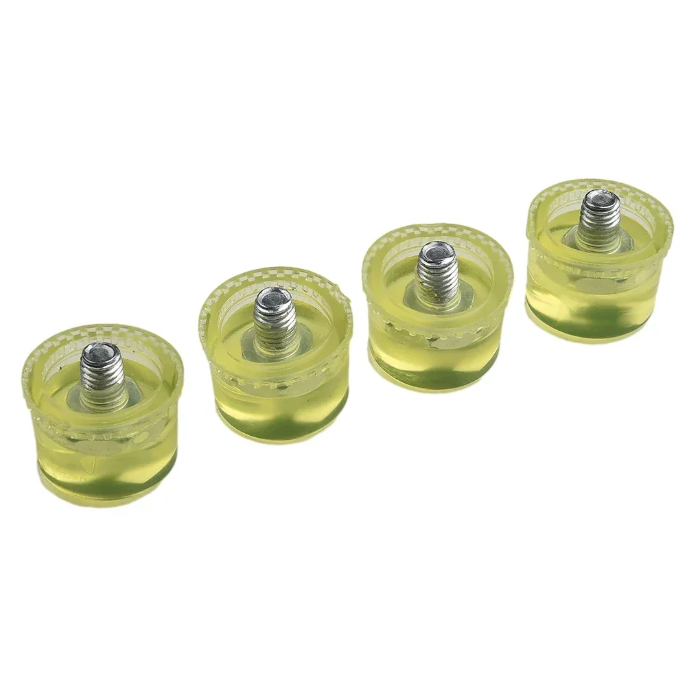 4 Pcs Round Rubber Hammer Head 25/30/35/40mm W/ Screws Anti-slip Anti Oil Replacement Parts For Repairing Tools Accessories