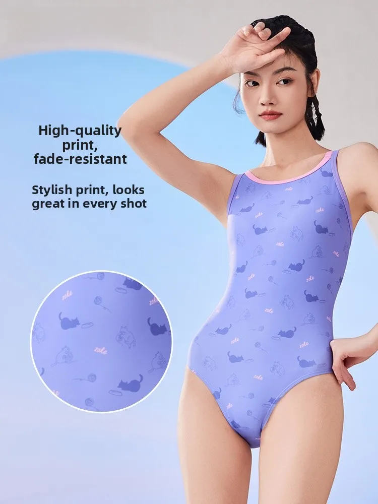 

Zoke 2025 новый женский цельный скоростной костюм, купальный костюм, треугольный тренировочный костюм для кита для бассейна