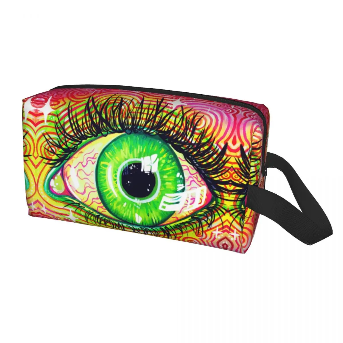 

Neon Eye Trippy Art Cosmetic Bag Women Fashion Big Capacity Evil Eyes Makeup Case Beauty Storage Toiletry Bags