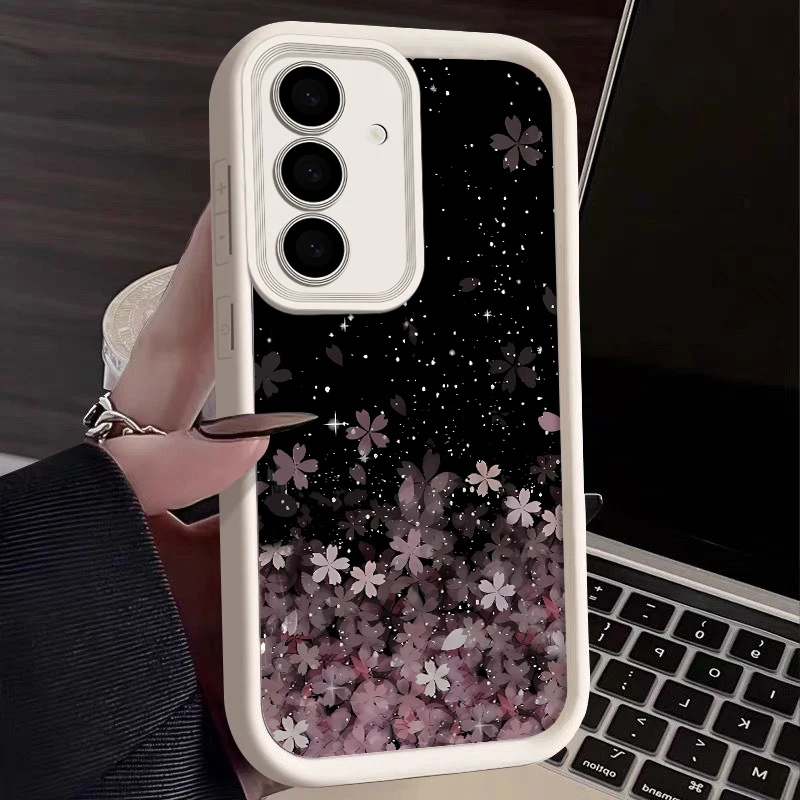 Cherry Blossom Case For Samsung Galaxy S24 S23 S22 Ultra Plus S24 S23 FE A55 A35 A15 A34 A52 A53 A54 A25 A16 5G Soft Phone Cover