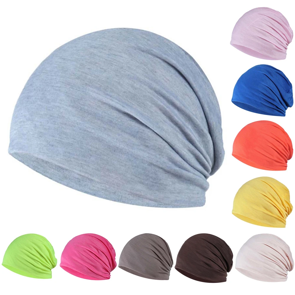 

New Autumn Winter Women's Plain Beanie Hats Thin Breathable Outdoor Knitted Baggy Beanies Skullies Casual Skull Cap Chemo Cap