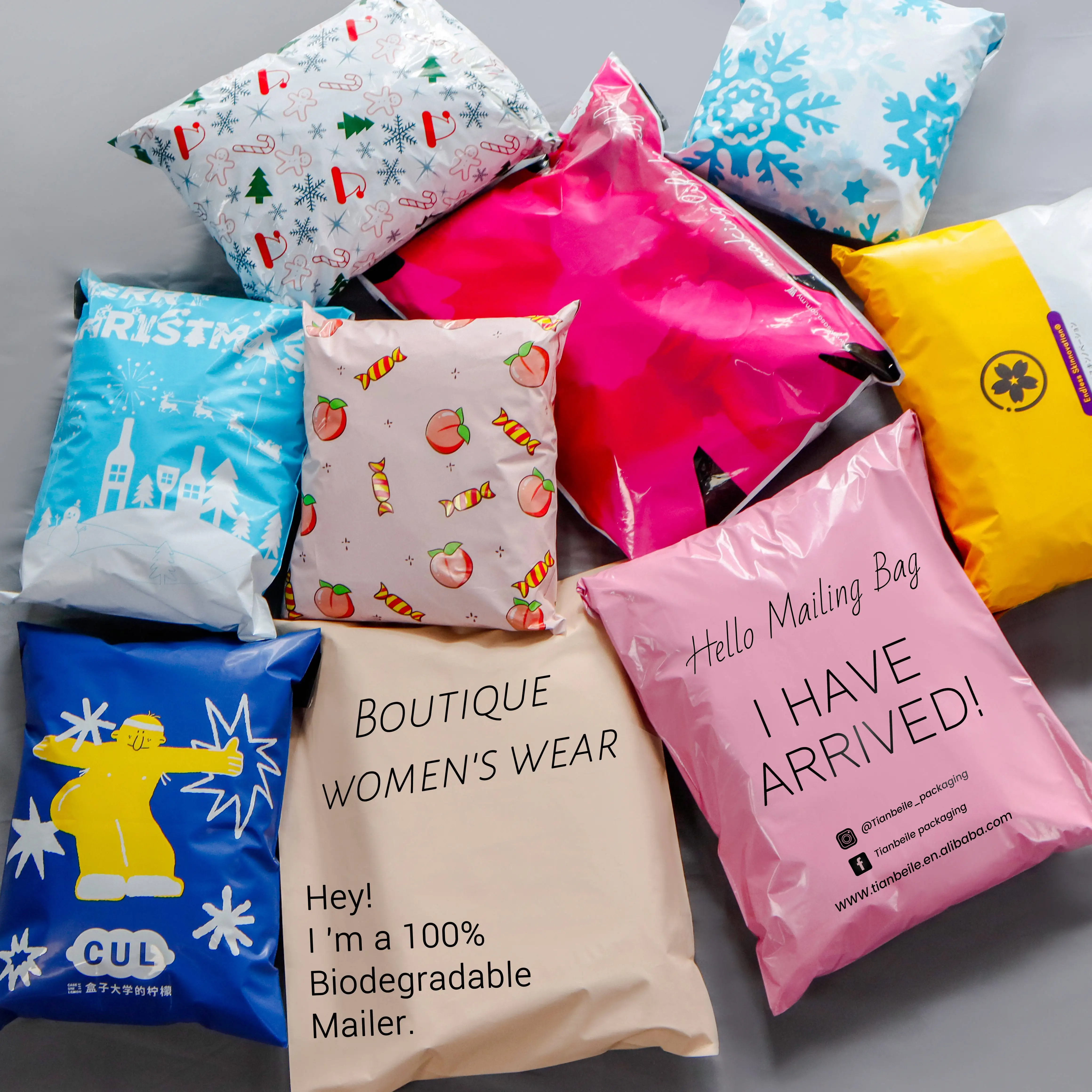 Sacs d'expédition recyclables pour vêtements résistants à la déchirure, logo personnalisé, micro-micro auto-adhésif, sac de bain, 50 pièces