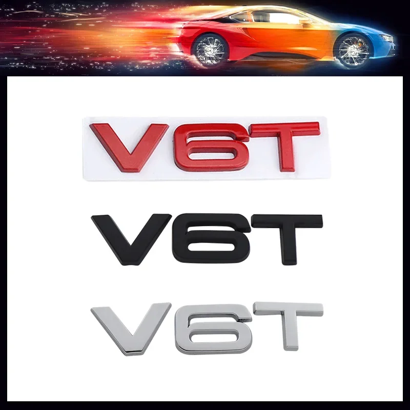 3D V8T V6T V6 V8 T car Hood Fender trunk Rear Bonnet Nameplate Decal Emblem Badge Sticker for A1 A3 A5 A6 A4 A7 Q3 Q5 Q7