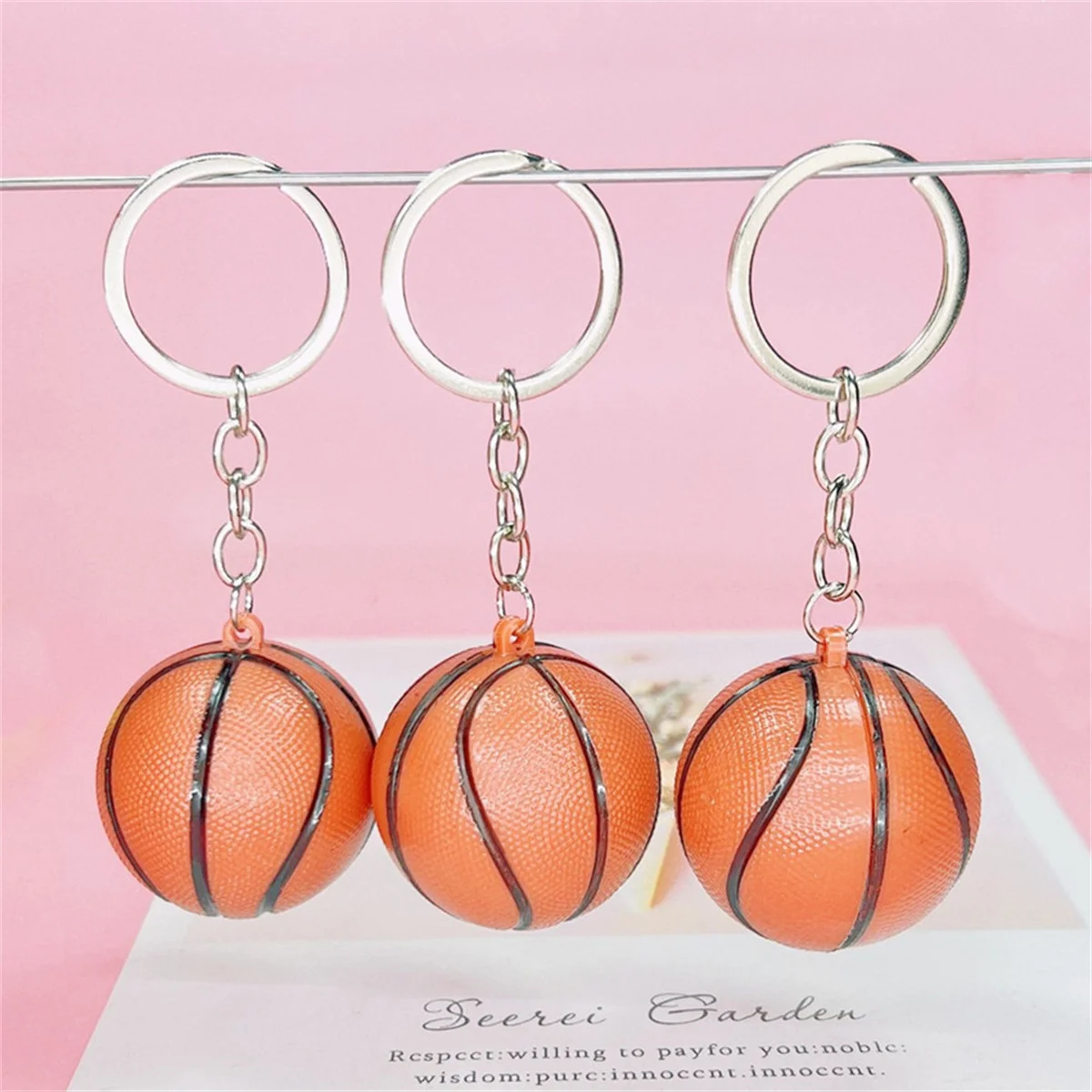 Basketball Keychain Bag Hanging Decor Kids Backpack Pendant Alloy Model Sports Keyrings Child