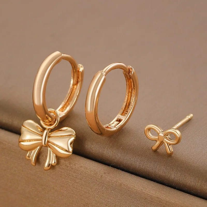 

Chic Tibetan Silver Geometric Bow Pendant Hoop Earring for Women Fashion Customized Jewelry Minimalist Accessories Wholesale