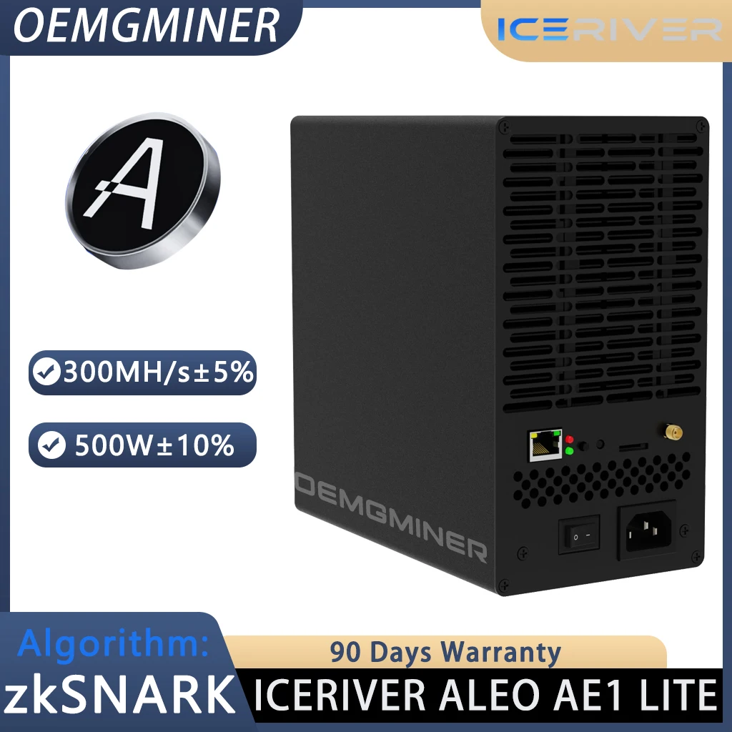 ICERIVER AE1 LITE 300MH/S 500W Mining ALEO Asic Miner Aleo Macchina mineraria domestica con alimentatore