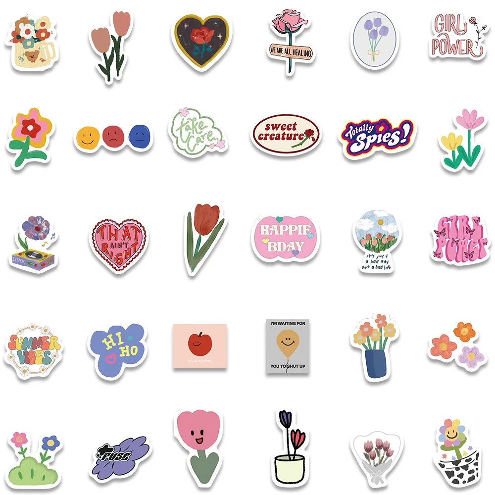 90PCS Cute Smile Flower Stickers Cartoon Motivational Stickers for School Teacher Kids Student Stationery Stickers Kids Toys