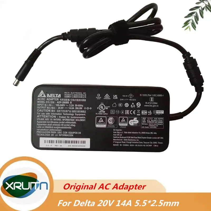 

Genuine Delta AC Adapter 20V 14A 280W Laptop Charger ADP-280BB B with 5.5 x 2.5mm Tip Gaming Power Supply A18-280P1A A280A005P