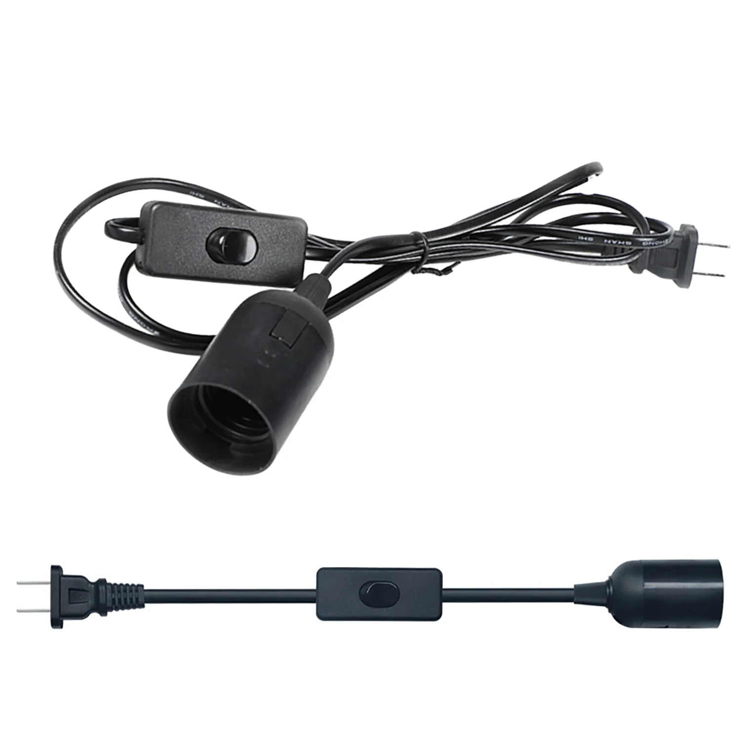 

1.8/3/5M Extension Power Cord Switch With E27 Lamp Base Holder For Pendant Led Bulbs Fixture Hanglamp Suspension Socket Black