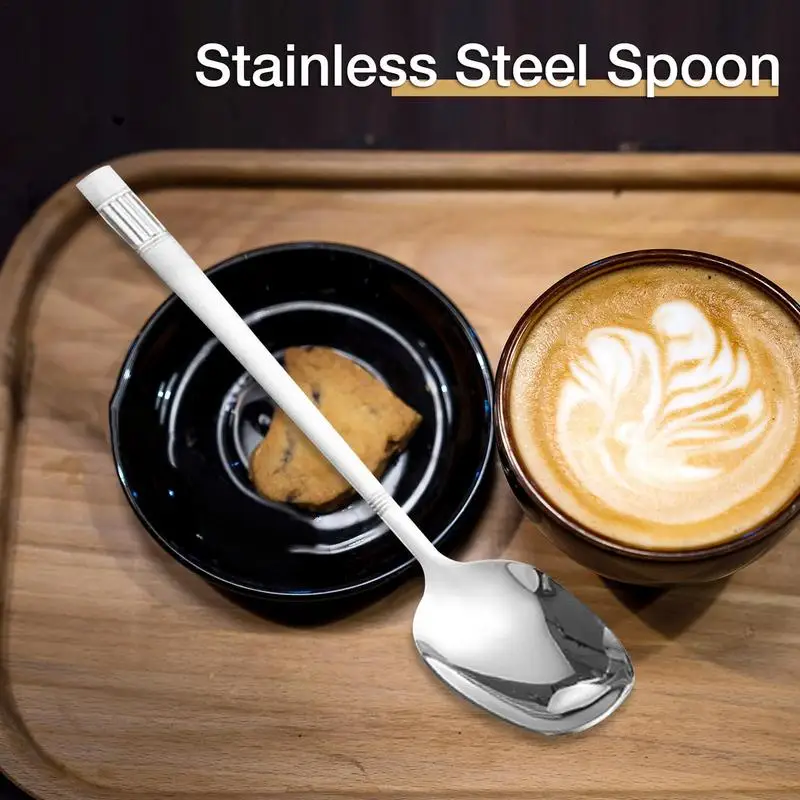 Coffee Spoons Basting Spoons For Cooking Heat Resistant Cappuccino Stirring Tool Household Tableware For Soup Yogurt Pudding Ice