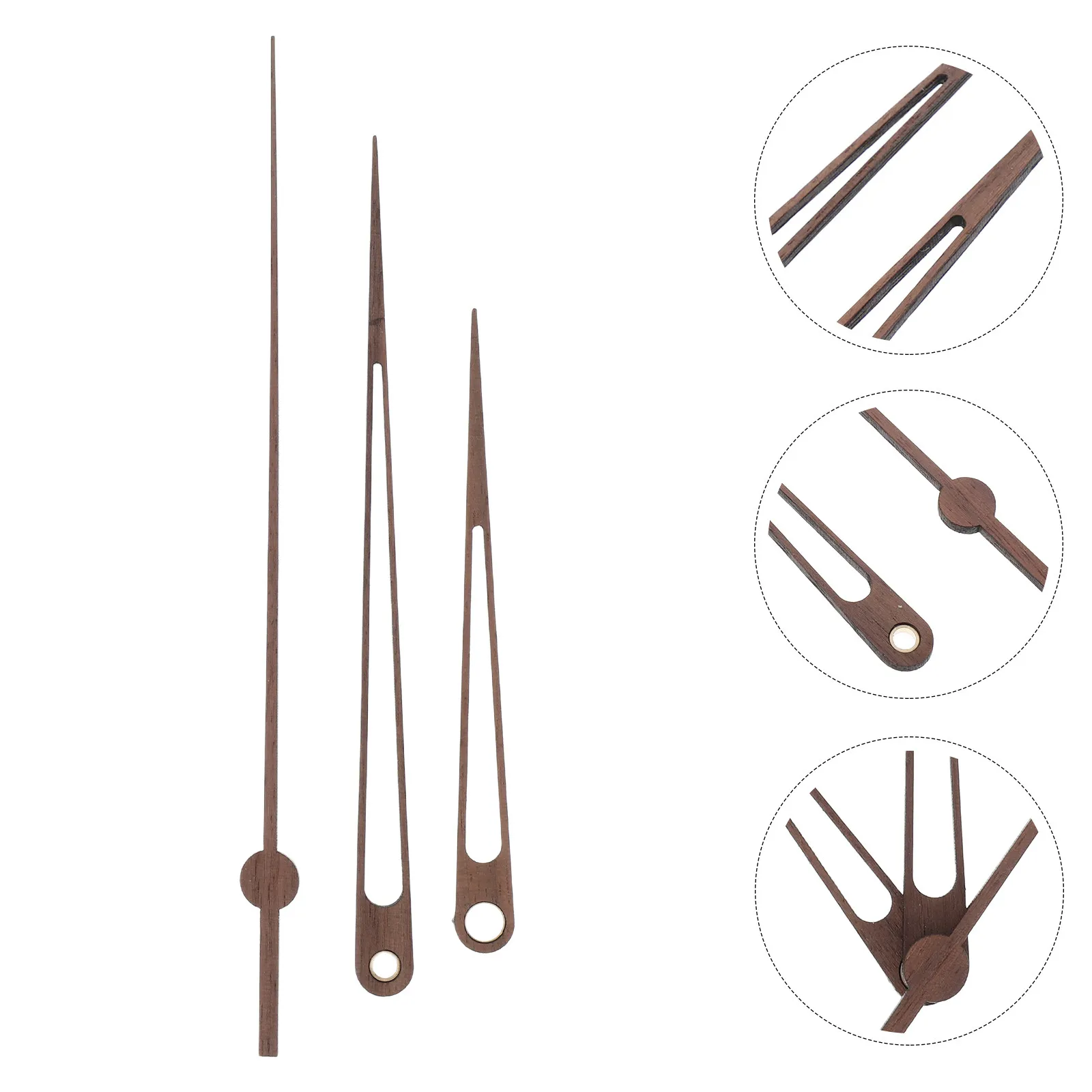 5Sets DIY Clock Kit Wooden Hands Cross Stitch Copper Sleeve Accurate Time Display Wall Clock Parts Accessories