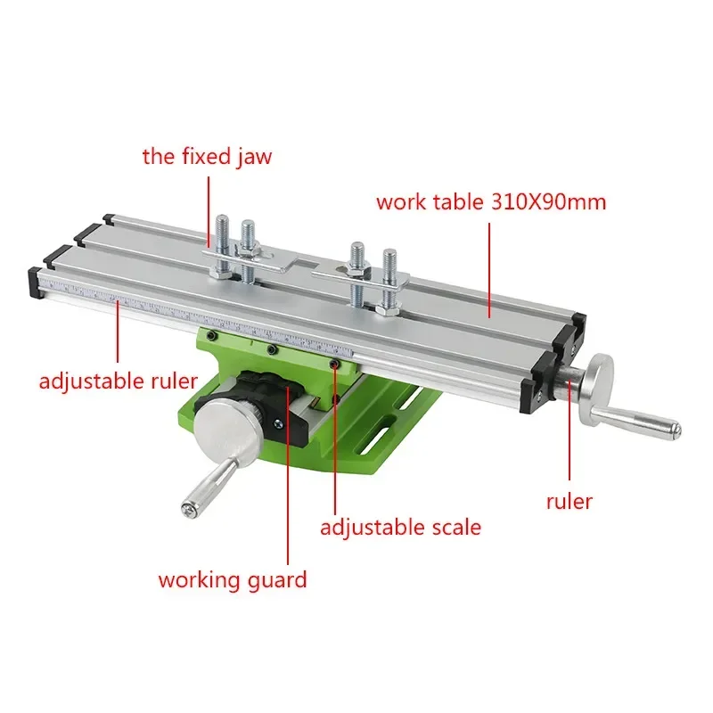 Precision Table Bench Vise Bench Drill Milling Machine Worktable Adjust Coordinate Table Cross Assisted Positioning Tool