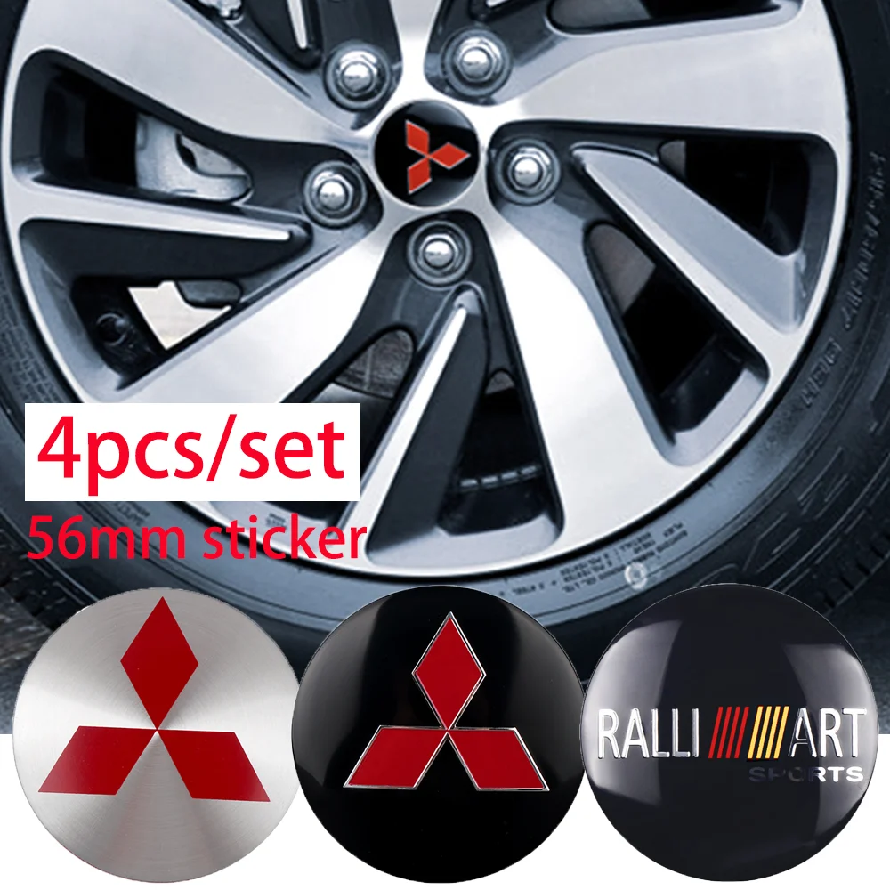 4Pcs/Set 56mm Car Wheel Badge Emblem Sticker For Mitsubishi Asx Outlander Xl 3 Lancer Pajero 4 Jinxuan Lancer ex Car Accessories