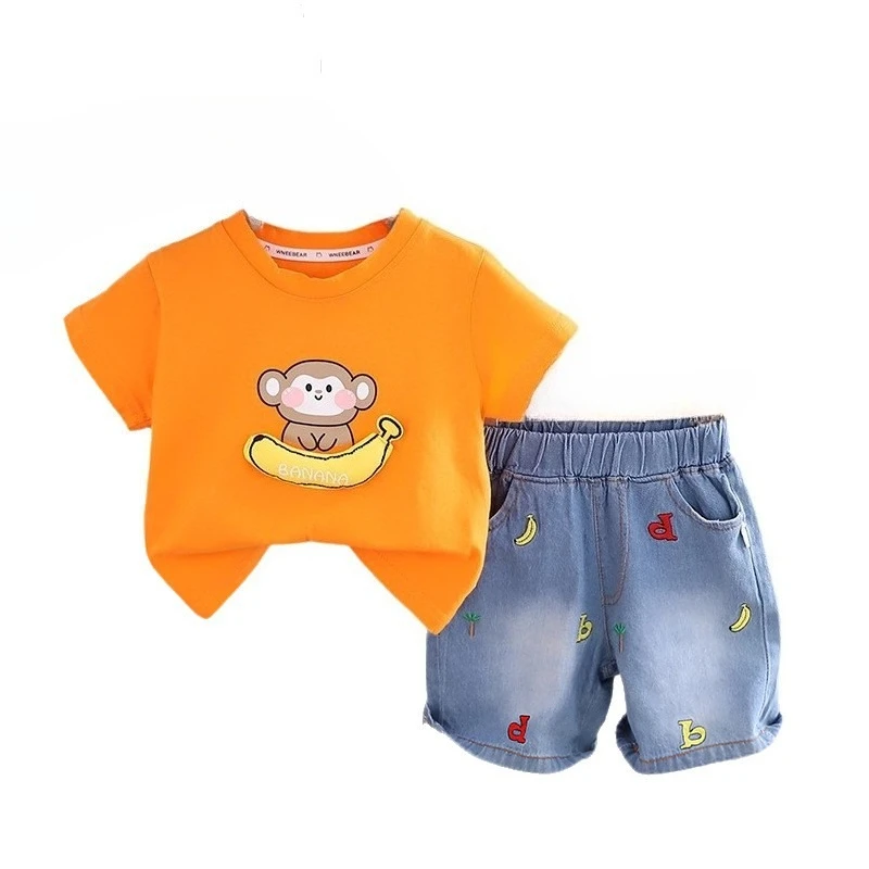 جديد الصيف ملابس الطفل دعوى الأطفال الفتيان تي شيرت غير رسمي السراويل 2 قطعة/مجموعة الرضع الفتيات ملابس طفل زي الاطفال رياضية