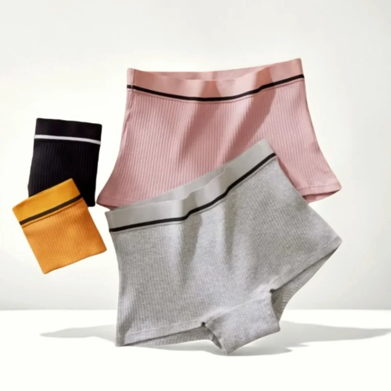 

Cotton Panties Boyshorts Comfort Underwear Women's Hip Wrapped Pants Sexy Lingerie Breathable Sports Female Underpants