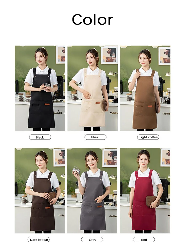 Avental de trabalho à prova d'água para todos os fins – Proteção resistente para lojas de chá com bolhas, salões de unhas, supermercados, restaurantes, cafeteria