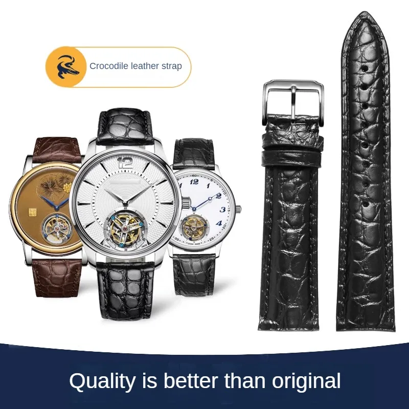 

Universal Various Brands' Flat Interface Double-Sided Crocodile Leather Watch Strap 12/13/14/15/16/17/18/19/20/21/22/23/24mm