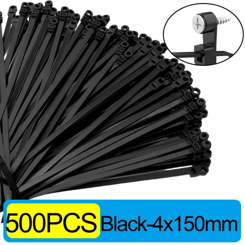 NONE Nylon Cable Tie with Screw Hole 4