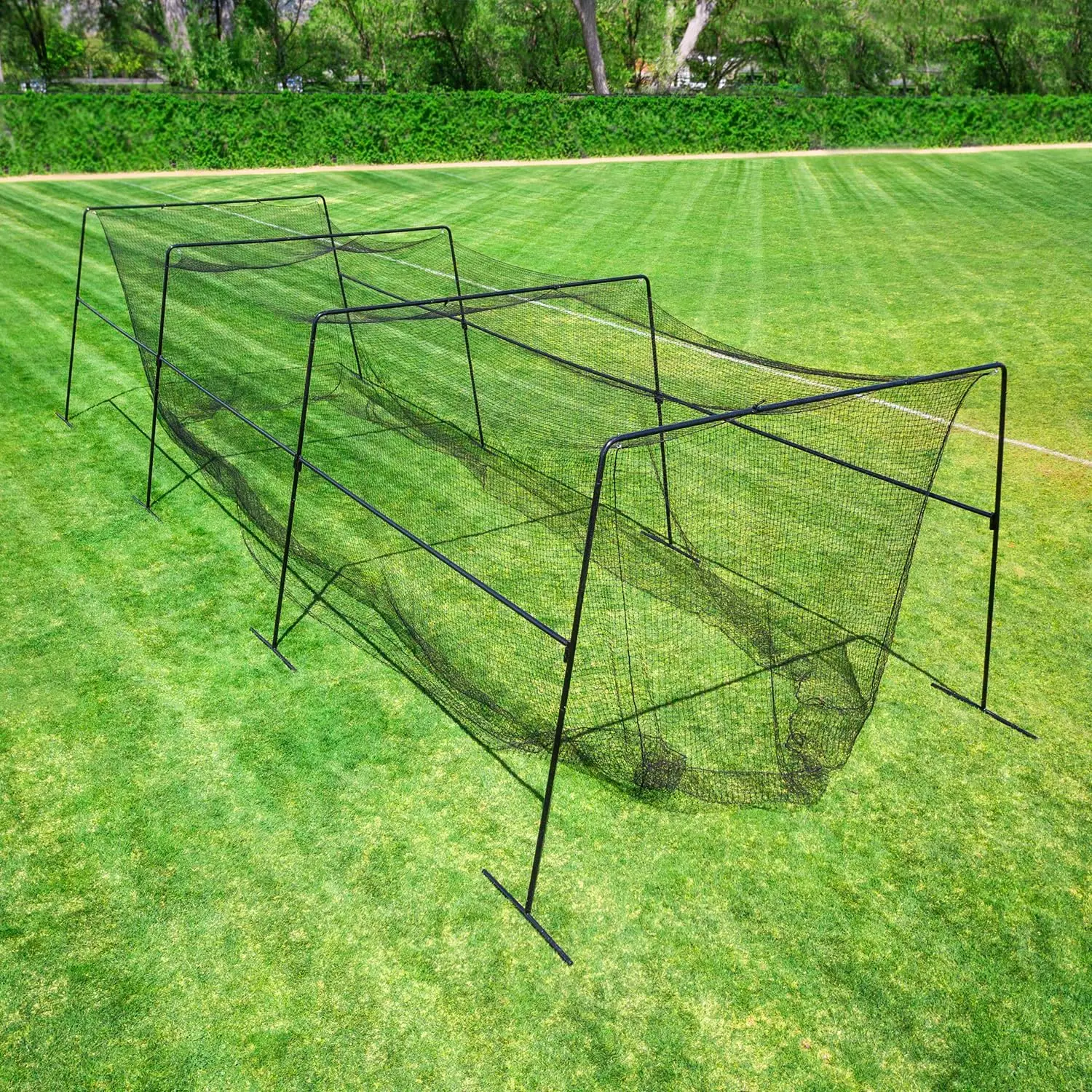 Baseball and Softball Batting Cage, Collapsible Frame & Net, Black