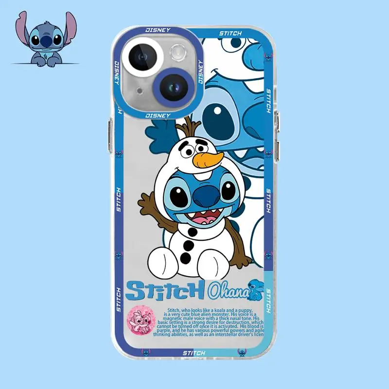 Disney Stitch Groot Olaf Clear Phone Case for Apple iPhone 15 Pro Max XR 13 Mini SE 13 14 Plus 11 Pro 8 XS X 7 plus Soft Cover