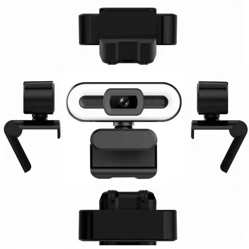 Videocamera live con microfono, luce di riempimento, bellezza, USB, 1080P, 2K, 4K