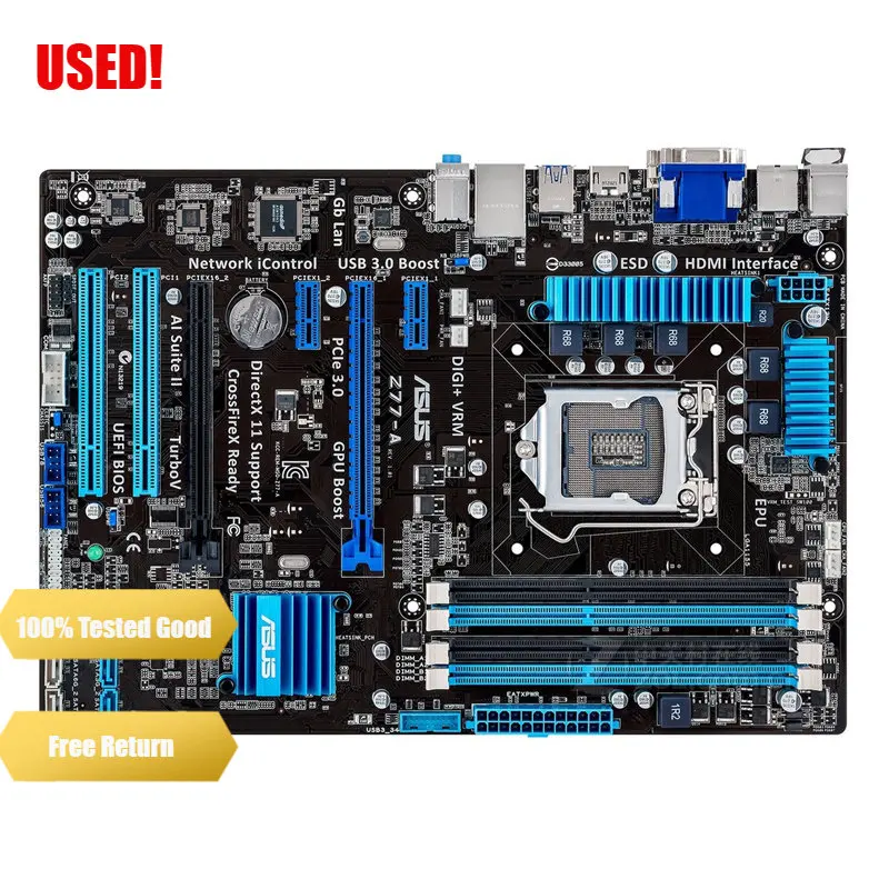 ASUS Z77-A Desktop Motherboard Z77 Socket LGA 1155 i3 i5 i7 DDR3 32G ATX UEFI BIOS motherboard