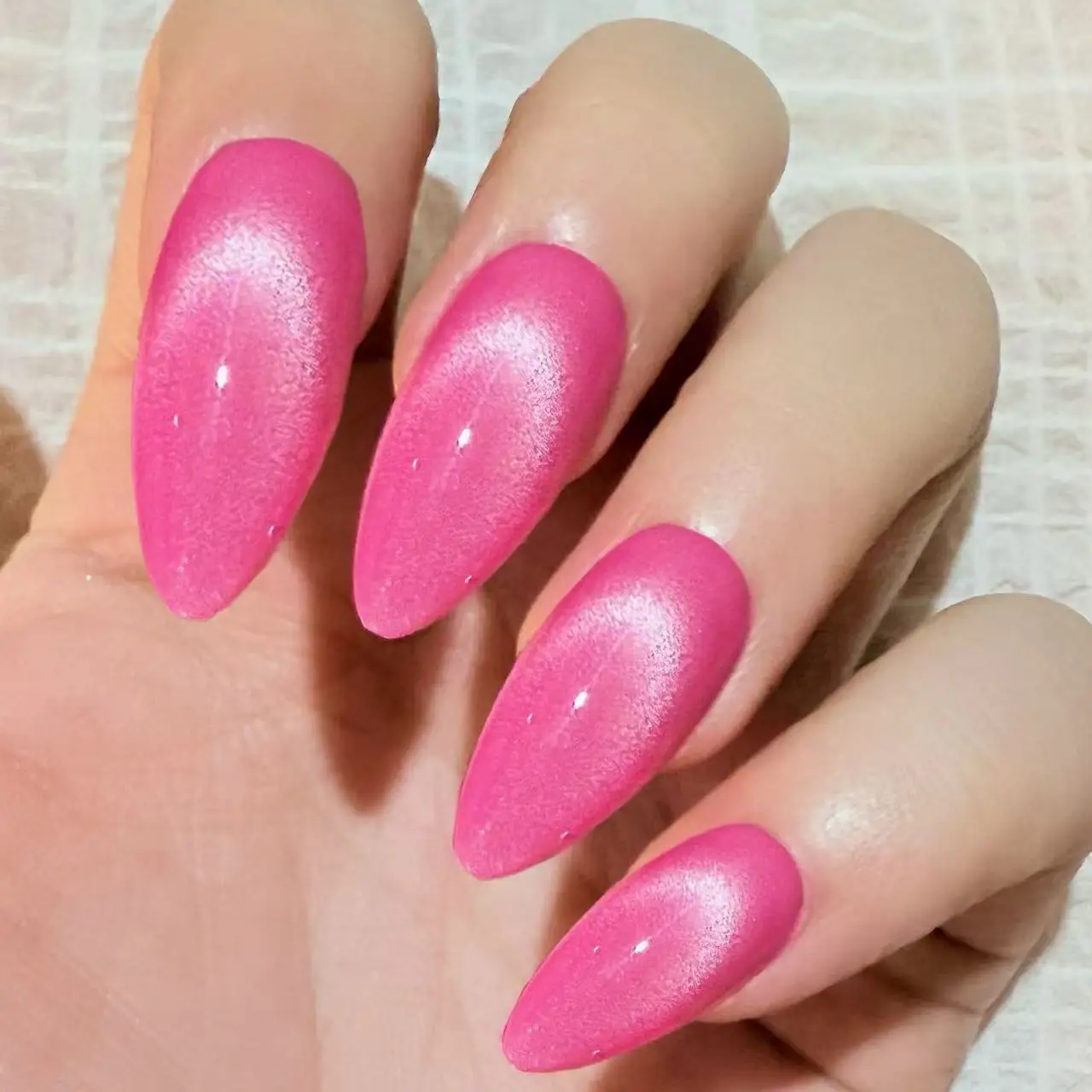 Colorful Shiny Cat's Eyes Fake Nails Detachable Charm Press on Nails Short Square Wearable False Nails Tips for Women and Girls image 3