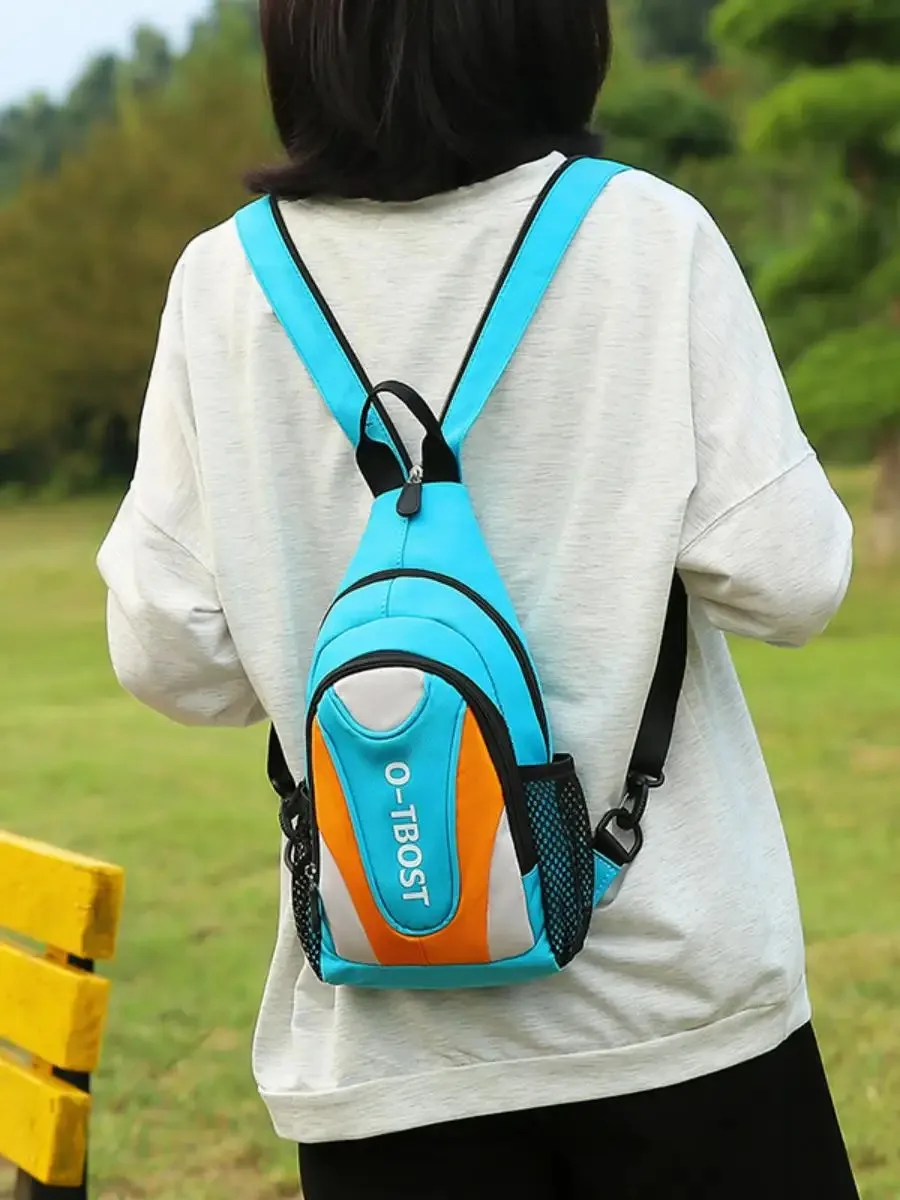 Boys Fashionable Small Chest Bag Lightweight Adjustable Strap Outdoor Crossbody Sling Bag for Spring Outing Travel Casual