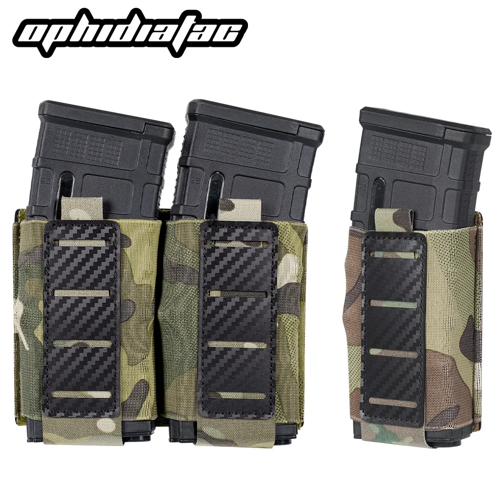 OphidianTac  Mag Pouch 5.56 Single/Double/Triple  Mag Carrier with Carbon Fiber MOLLE System Hunting Holster