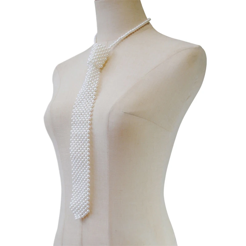 Handgefertigte DIY-Kleidung und Accessoires, Perlen-Halskette für Damen, Vintage-Stil, französischer Stil, Perlen-Krawatte, Hemd, Blazer, галстук – Detail 5