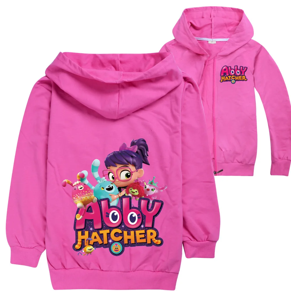 Kids Clothes Boys Jackets Abby Hatcher Children Hooded Zipper Coat Autumn Plush Outwear Fashion Girls Hoodies 2-15Y