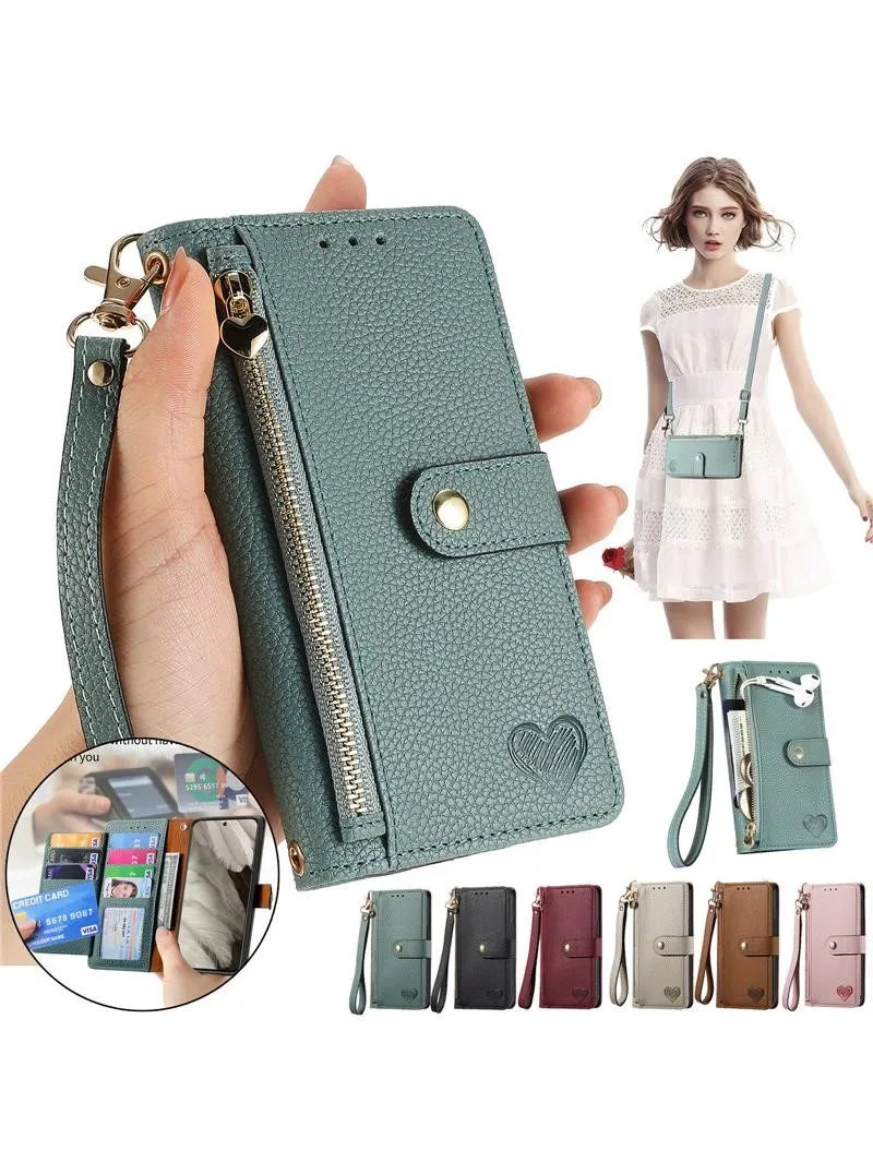 S23 Ultra S22 Plus S21 FE S20 Etui z zamkiem błyskawicznym RFID 360 Protect dla Samsung Galaxy Note 20 S 23 22 S10 E S9 Skórzana okładka na książkę — zdjęcie produktu 7
