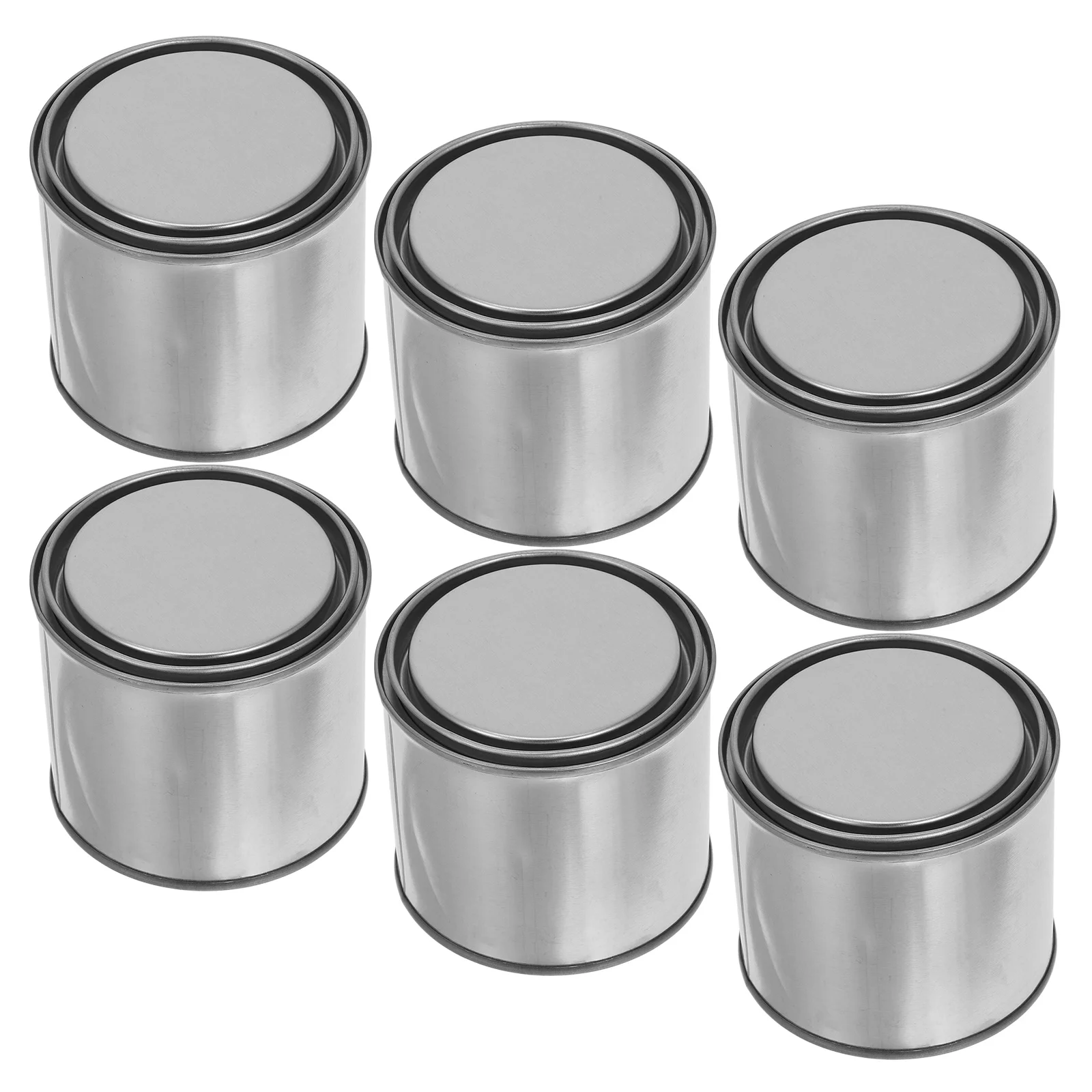 

6 Pcs Craft Paint Storage Empty Cans for Party Half Gallon with Lids Metal Small