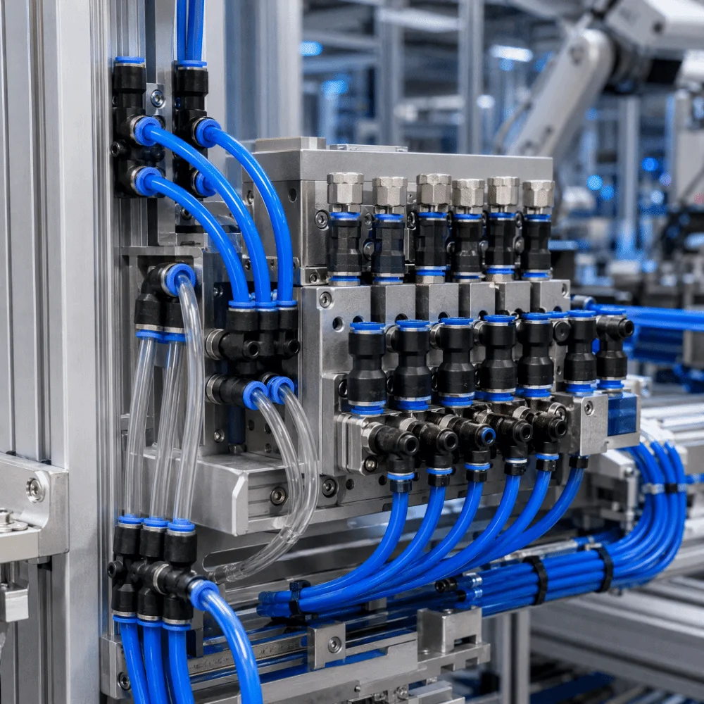Plastic Quick Fittings Hard Pu/Pv/Pe/Py Pneumatic Connector Push in 1/4″ Pipe Connector Automated Assembly Lines