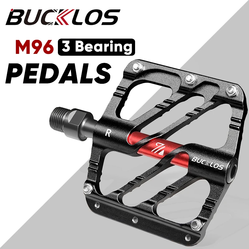 

BUCKLOS 3 Bearing MTB Pedals Ultralight Aluminum Bicycle Flat Pedal 9/16'' Spindle Non-slip Mountain Bike Pedal Bicycle Parts